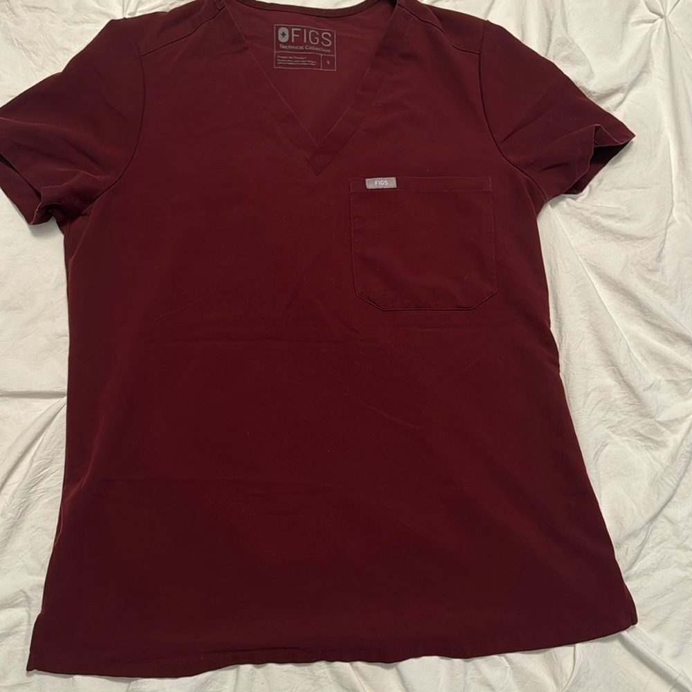 FIGS one pocket Catarina scrub top maroon